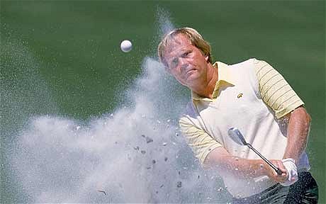 Jack plays out of a bunker on his way to another victory